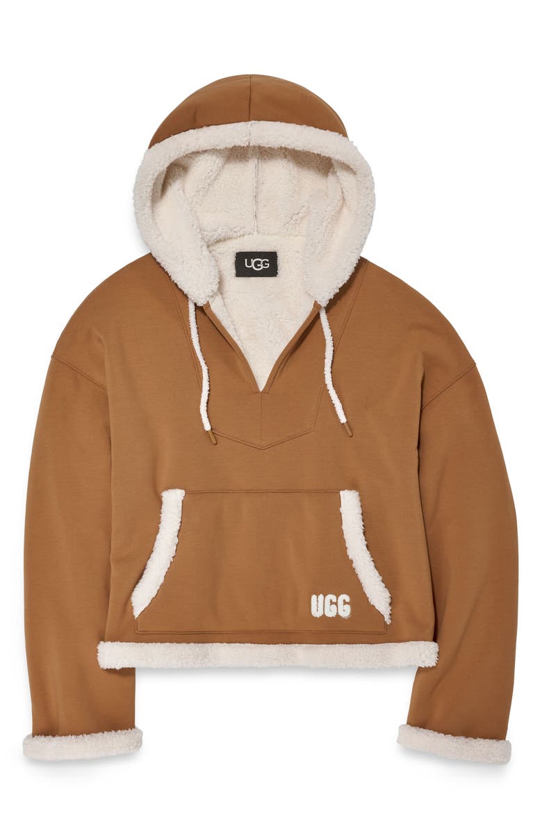 UGG<sup>®</sup> Sharonn Bonded Fleece Hoodie, Alternate, color, Chestnut