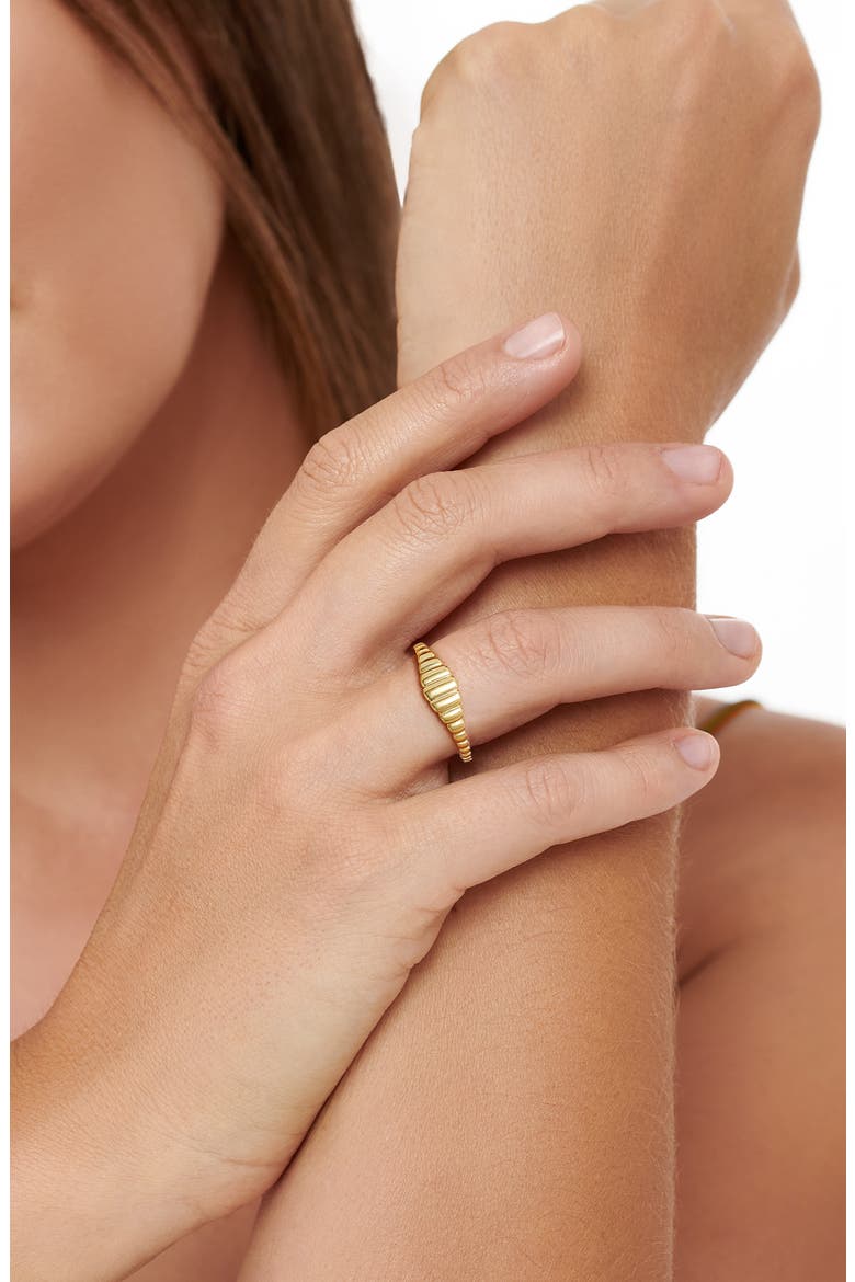 Ribbed Band Ring, Alternate, color, GOLD