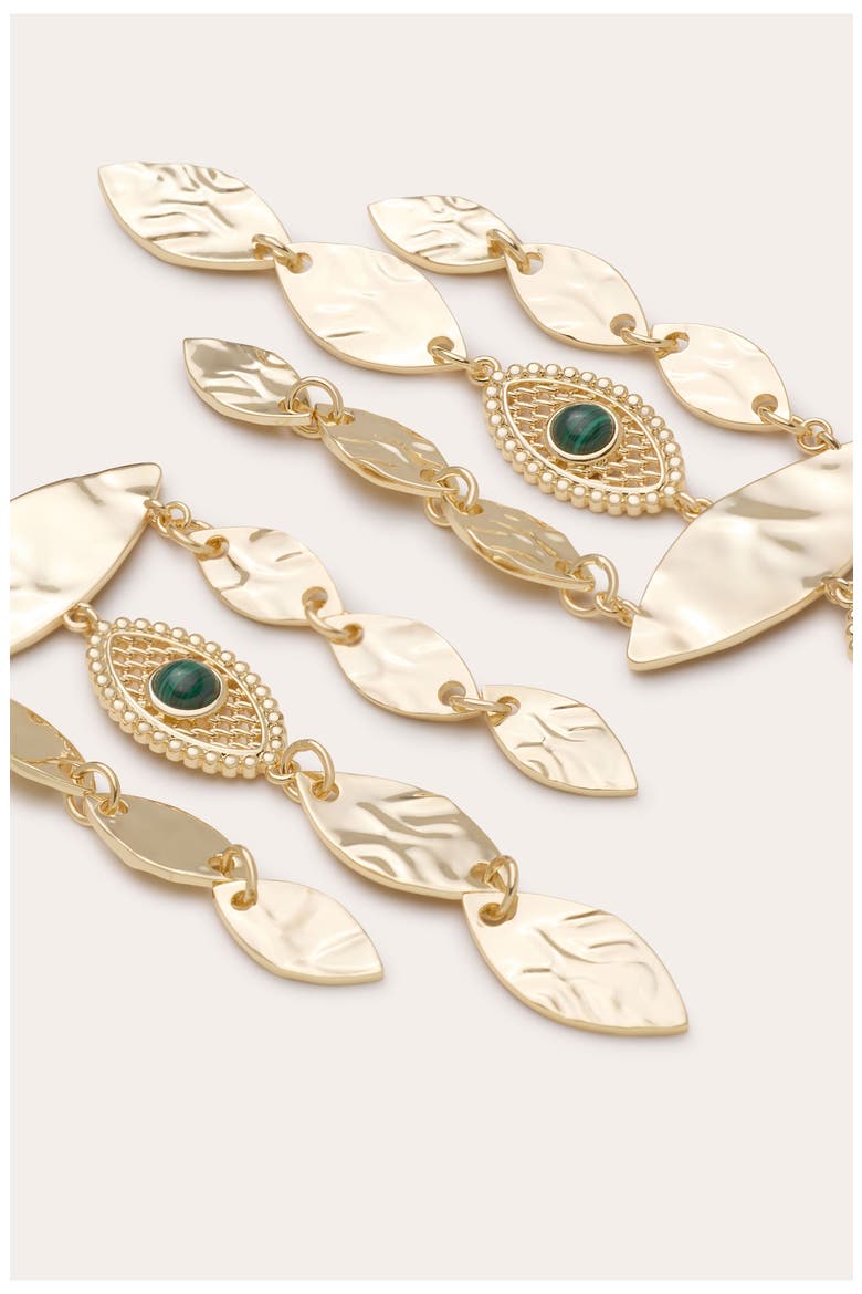 Cleo Stone Chandelier Earrings, Alternate, color, GREEN MULTI/ GOLD