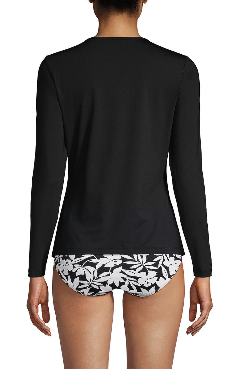 Lands' End SunShade UPF 50 Long Sleeve Relaxed Rash Guard, Alternate, color, Black