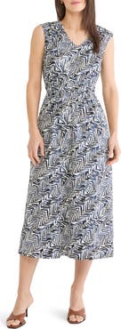 NIC+ZOE Dierdre Inked Lines Midi Dress