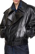Burberry Cropped Embossed Leather Trench Jacket
