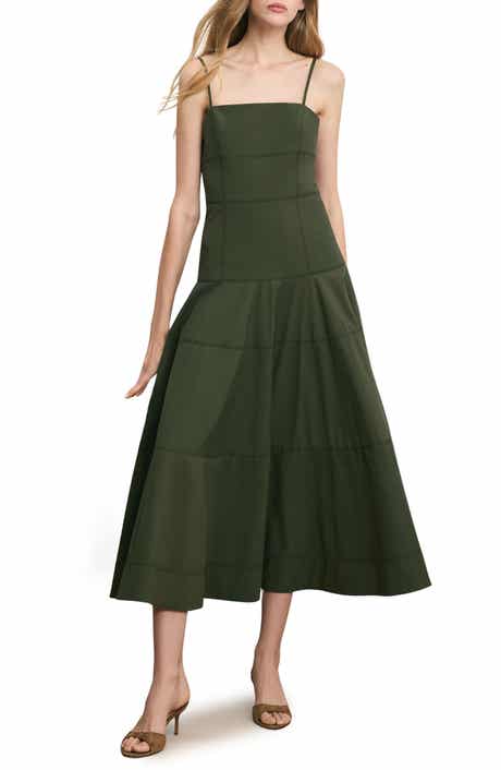 Ilona Topstitch Detail Cotton Blend Dress