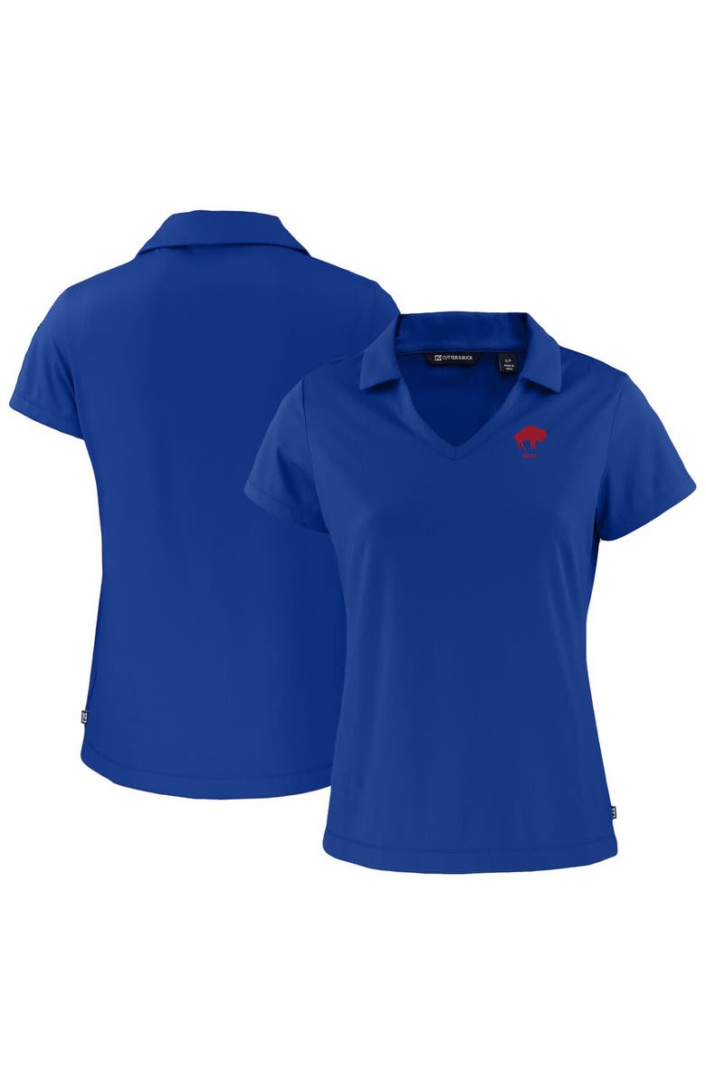 Cutter & Buck Women's Cutter & Buck  Royal Buffalo Bills Throwback Daybreak Eco Recycled V-Neck Polo, Main, color, 