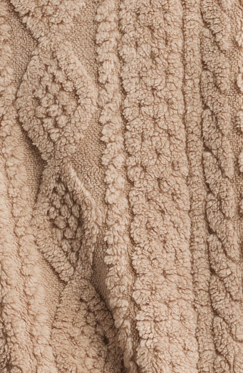 Thread & Supply Cable Stitch Fleece Jacket, Alternate, color, Beige