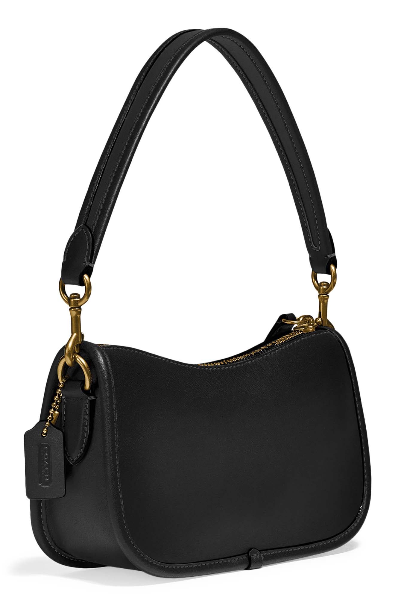 COACH Swinger Glovetanned Leather Shoulder Bag, Alternate, color, Brass/ Black