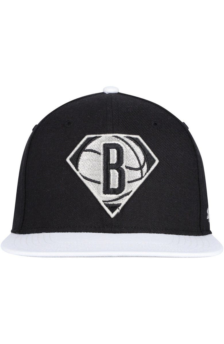 '47 Men's '47 Black/White Brooklyn Nets 75th Anniversary Carat Captain Snapback Hat, Alternate, color, 