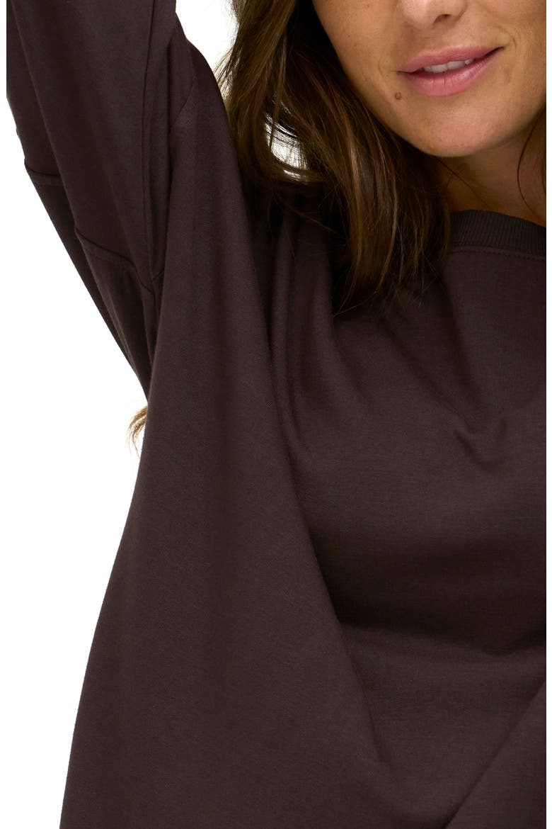 Cathy Boyfriend Feather Fleece Sweatshirt, Alternate, color, COCOA