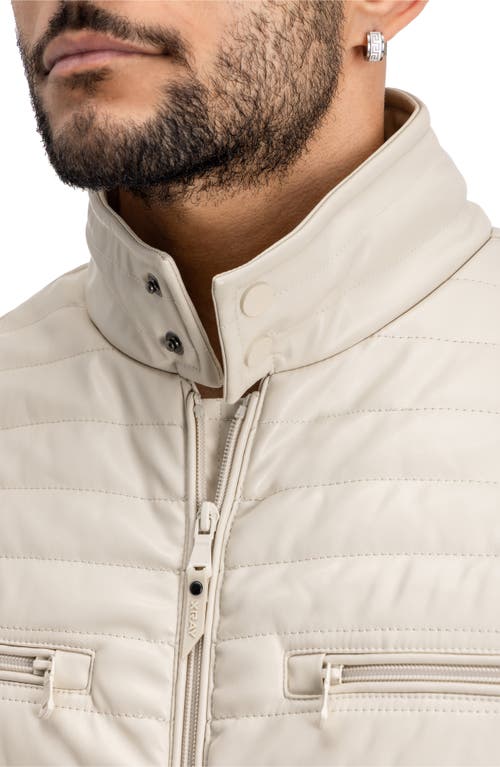 X-ray Xray Faux Fur Lining Quilted Faux Leather Jacket In Beige
