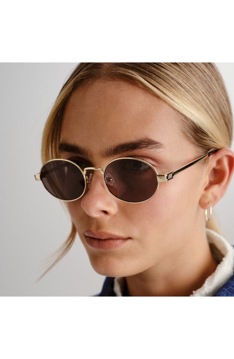 Le Specs Poseidon Deux 52mm Oval Sunglasses, Alternate, color, Gold/Grey