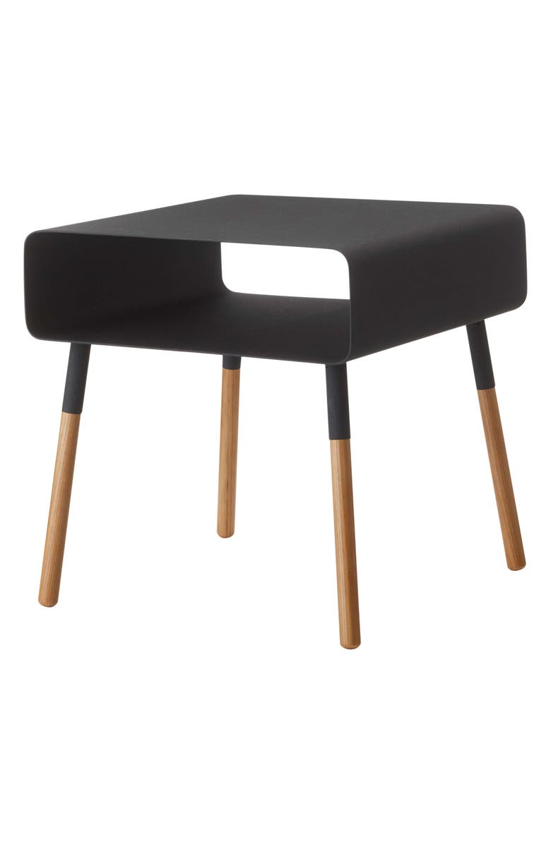 Yamazaki Short Side Table with Storage Shelf, Main, color, Black