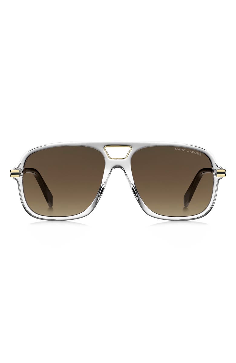 Marc Jacobs 56mm Aviator Sunglasses, Main, color, Crystal Black