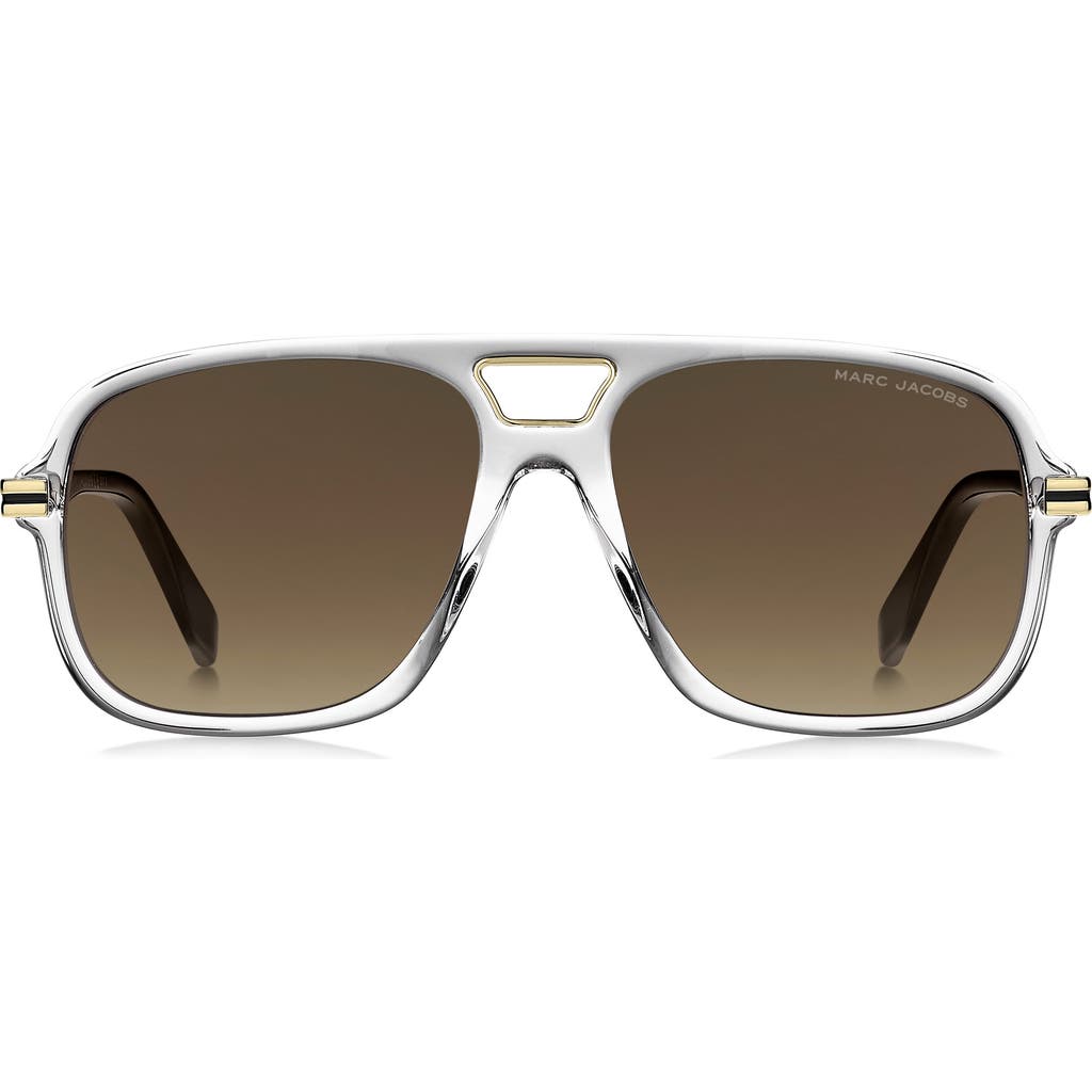 Marc Jacobs 56mm Aviator Sunglasses In Brown