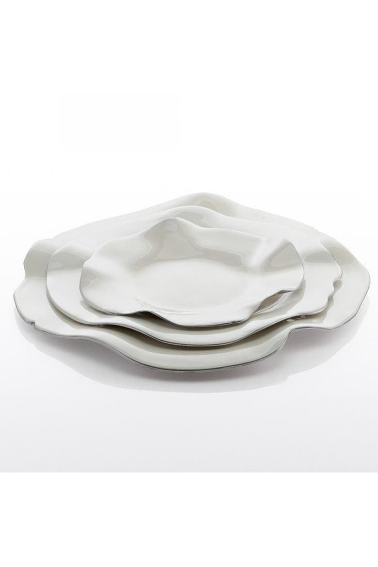 Ruffled Oyster Plate, Alternate, color, Gold