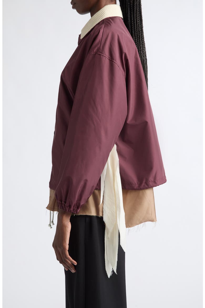 Mixed Media Jacket, Alternate, color, BORDEAUX