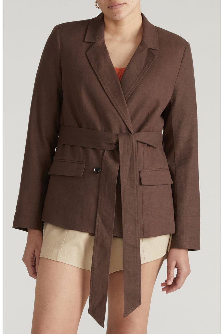 Henning Belted Blazer, Main, color, SOPHISTICATED BROWN