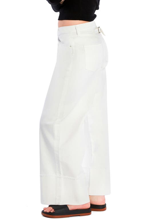 Wash Lab Denim Issy Cuffed Ankle Wide Leg Jeans In Stone White