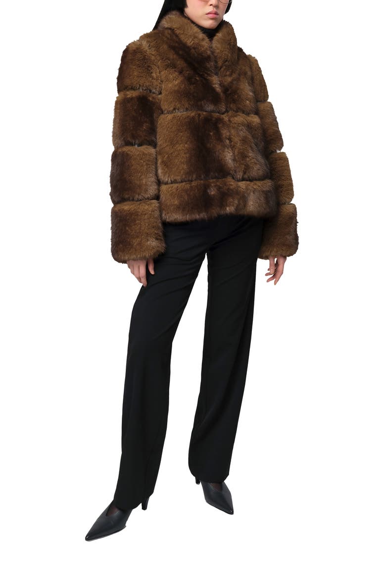 Sai Faux Fur Coat, Alternate, color, MINK