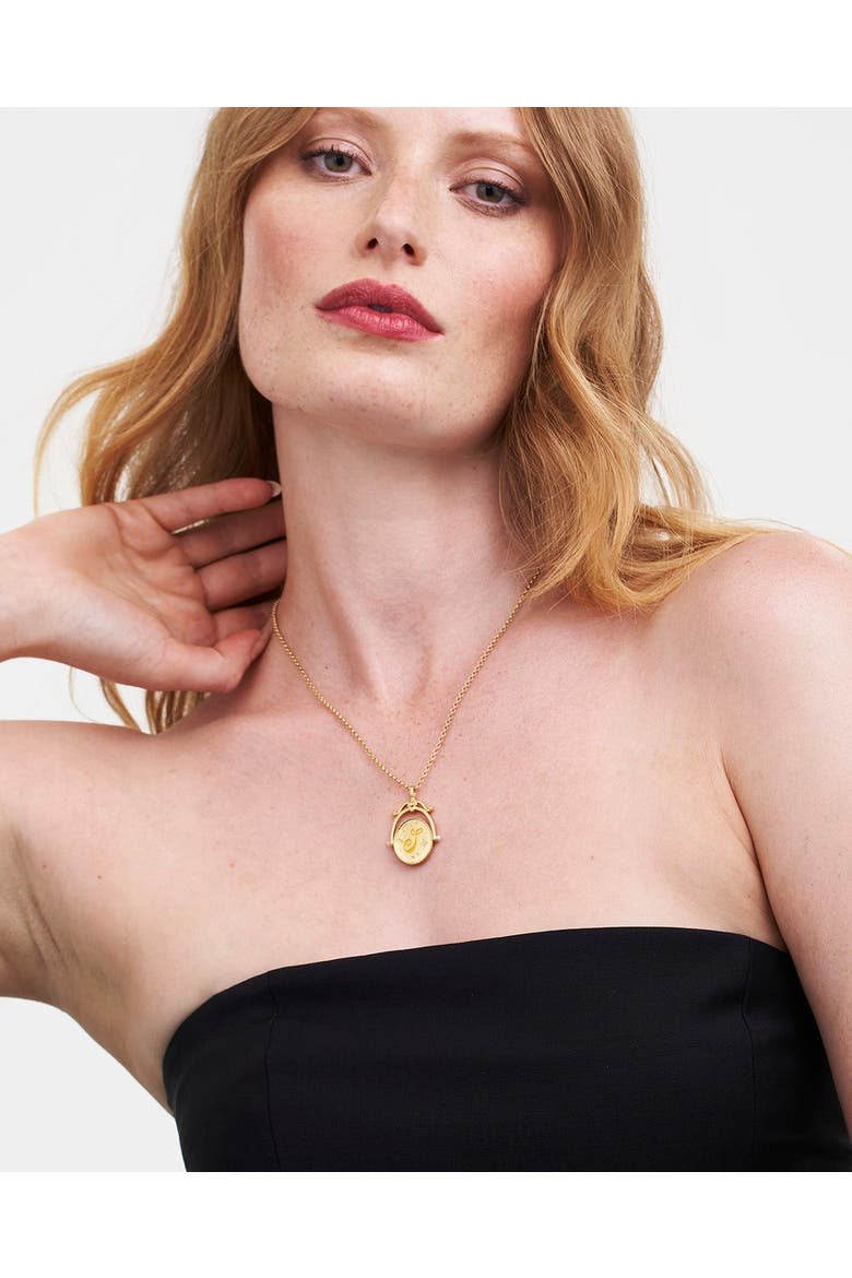 S Initial Sunflower Gold Spinner Chain Necklace, Alternate, color, Gold