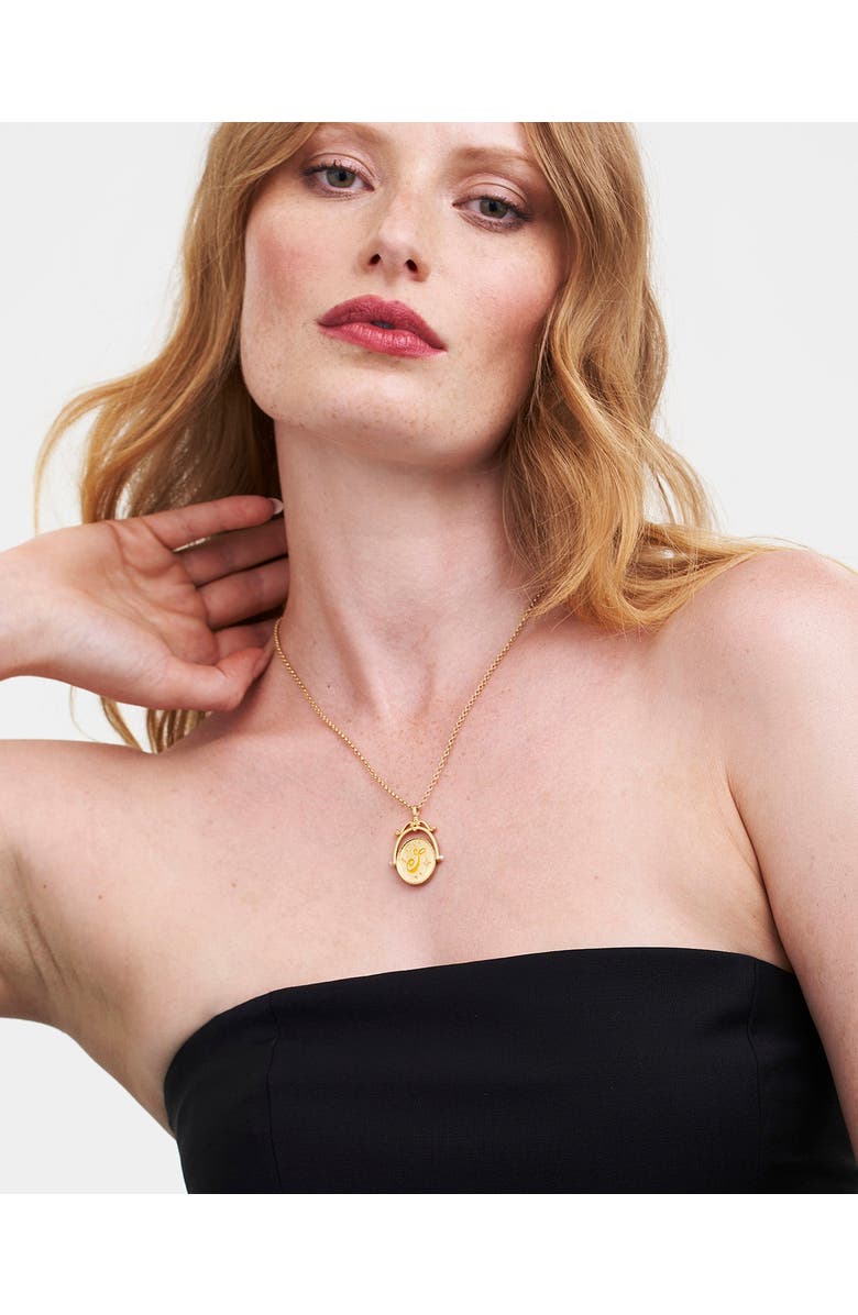 Fable England S Initial Sunflower Gold Spinner Chain Necklace, Alternate, color, Gold