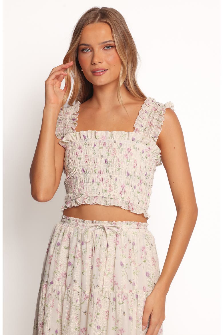 Amberlyn Floral Embroidered Smocked Camisole, Alternate, color, PINK FLORAL