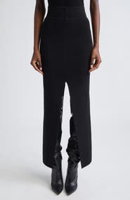 Rick Owens Concordian Sliced Wool Knit Skirt