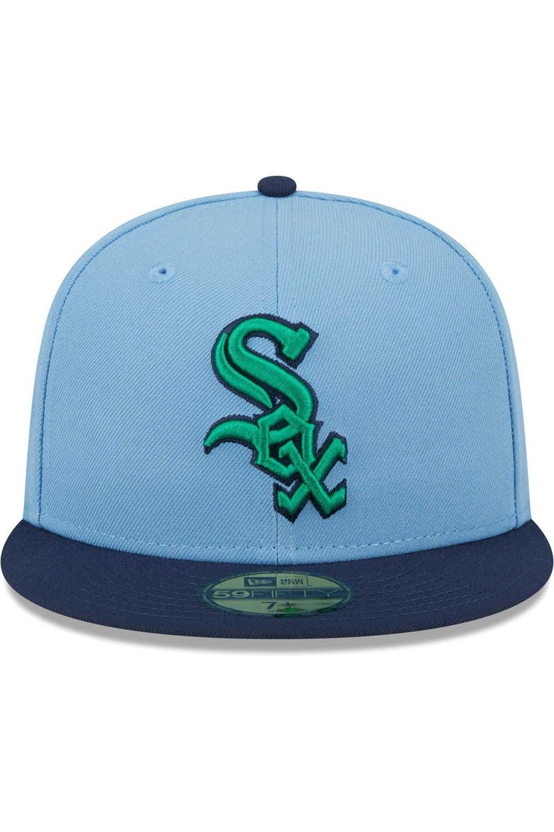Men's New Era Light Blue/Navy Chicago White Sox Green Undervisor 59FIFTY Fitted Hat, Alternate, color, Light Blue