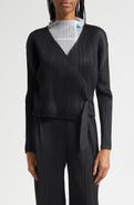 Pleats Please Issey Miyake Facade Pleated Wrap Top