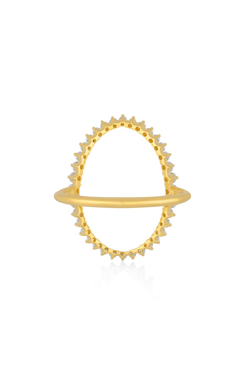 EF Collection Graduated Diamond Oval Ring, Alternate, color, 14K Yellow Gold