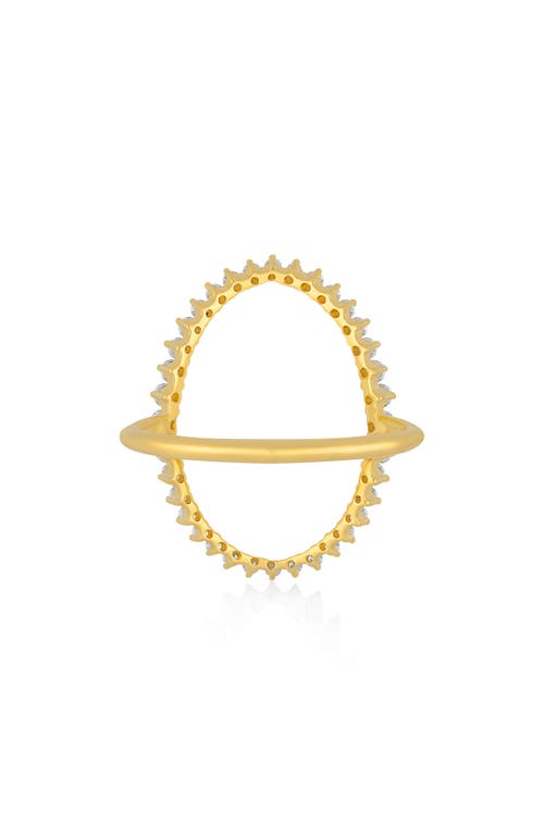 Ef Collection Graduated Diamond Oval Ring In 14k Yellow Gold