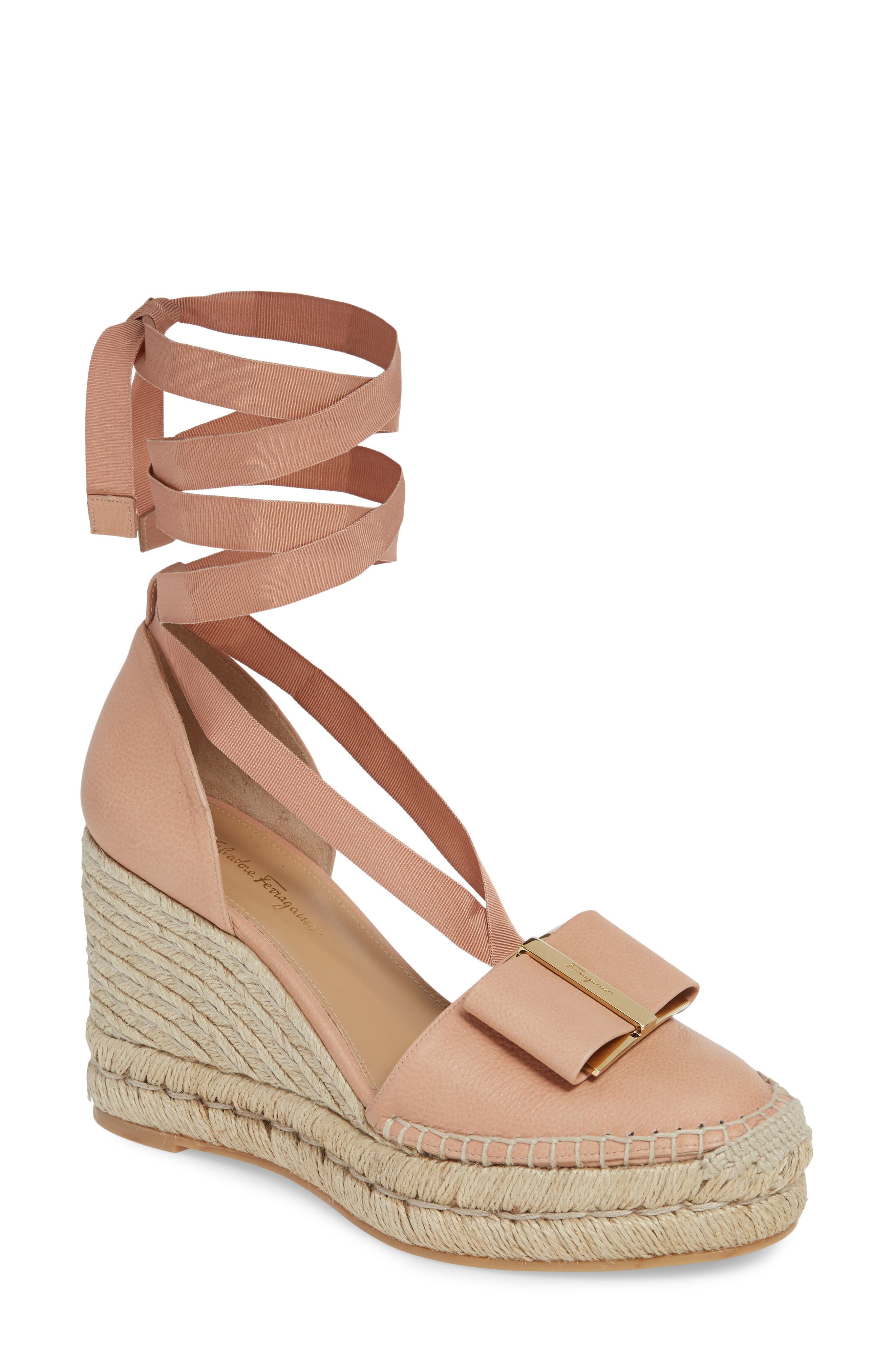 FERRAGAMO Salvatore Ferragamo Geranio Espadrille Wedge, Main, color, 