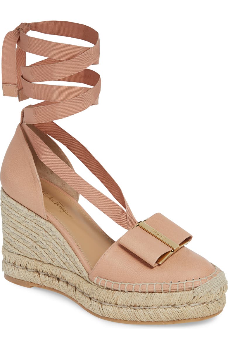 FERRAGAMO Salvatore Ferragamo Geranio Espadrille Wedge, Main, color,