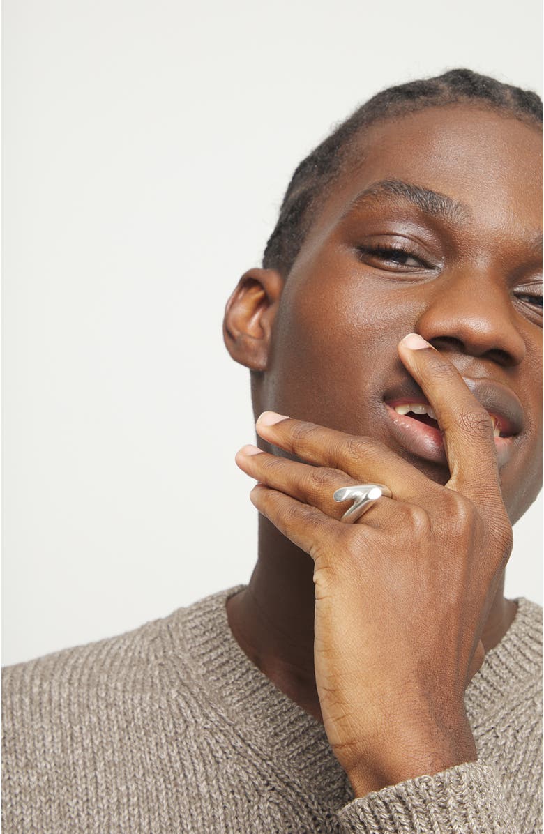 UNODE50 Sterling Silver Plated Ring In The Shape Of Tubes, Alternate, color, Silver