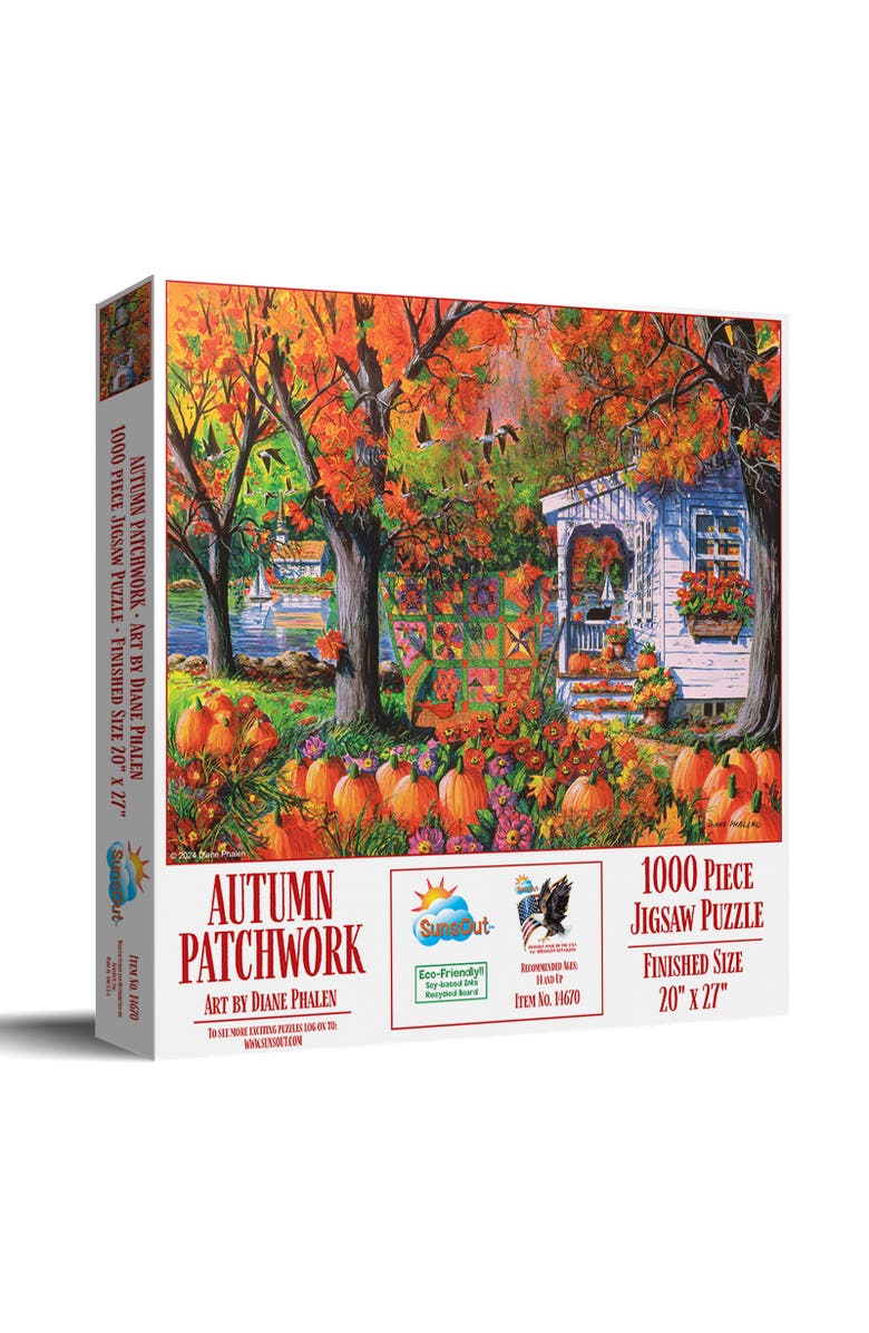 Sunsout Autumn Patchwork 1000 piece Jigsaw Puzzle for Adults, Main, color, Multicolor