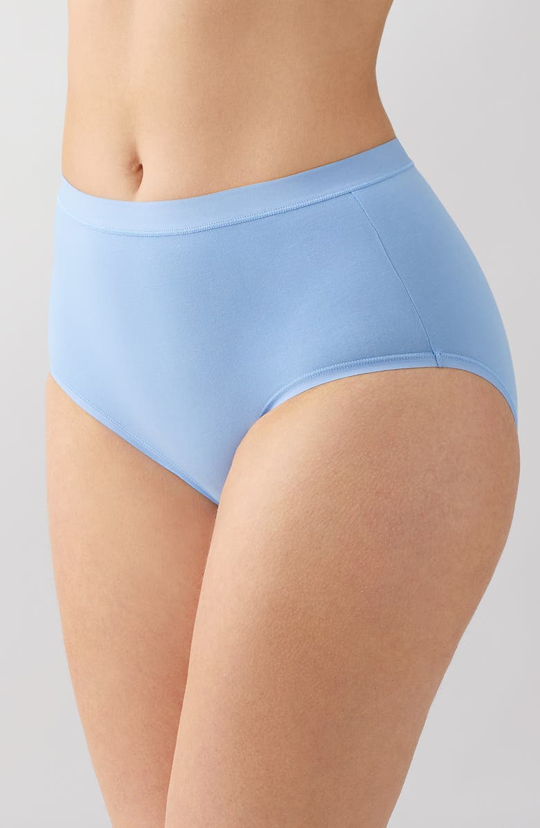 Wacoal Understated Cotton Blend Briefs, Alternate, color, Bel Air Blue
