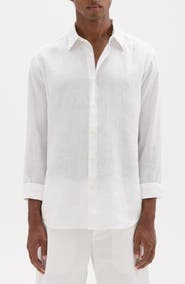 Theory Irving Solid Linen Button-Up Shirt