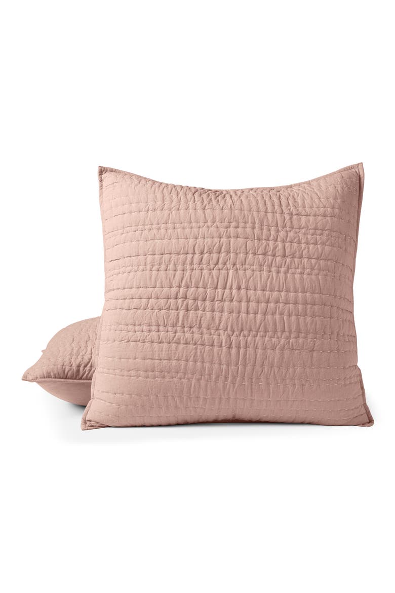 Channel Handstitched Organic Cotton Sham, Main, color, PRALINE CHAMBRAY