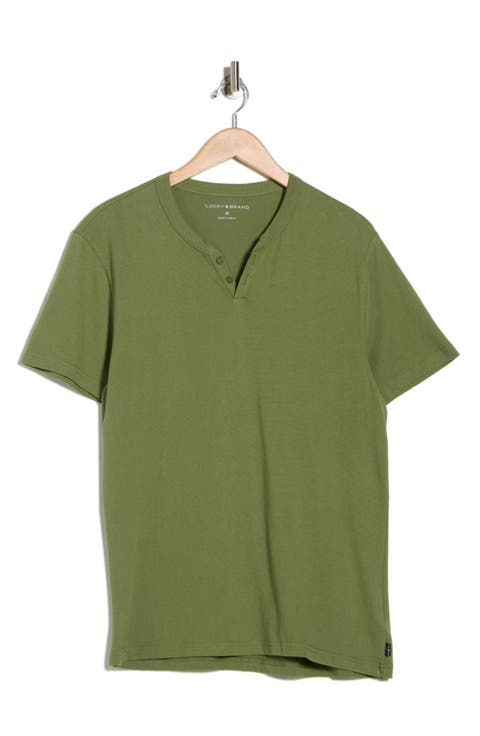 Split Neck Henley T-Shirt