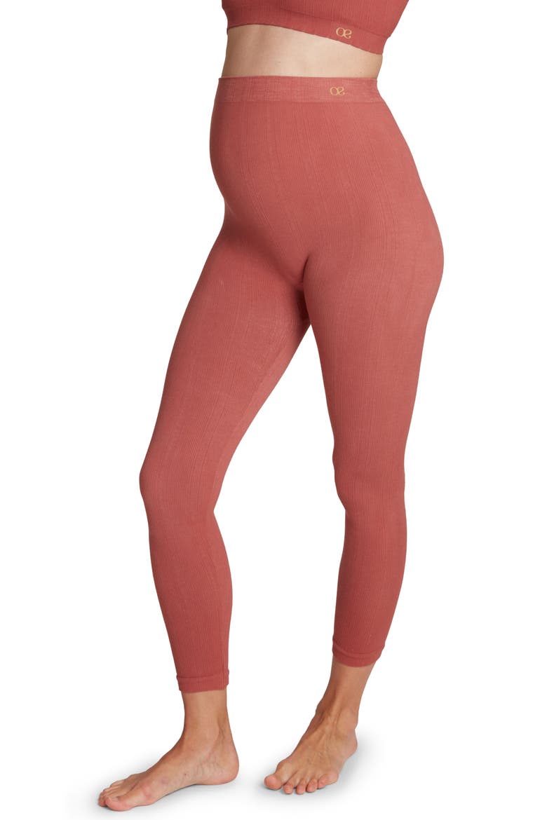 Zoé Seamless maternity leggings, Main, color, TERRACOTTA