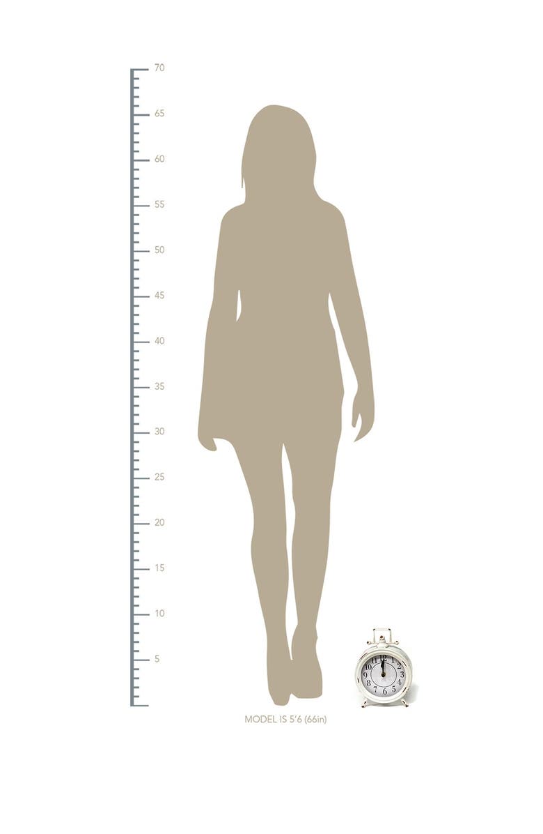 STRATTON HOME DECOR White Dorothy Vintage Metal Table Clock, Alternate, color, 