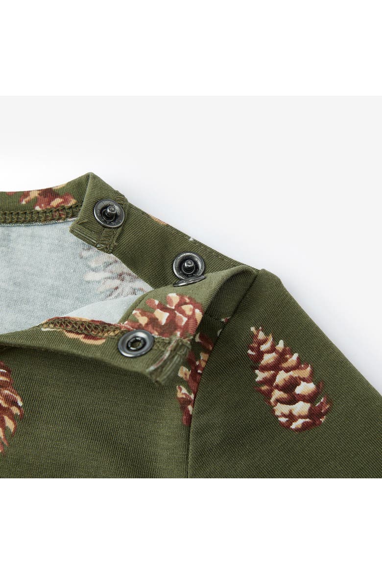 Cotton Stretch Removable Collar Long Sleeve One Piece, Alternate, color, Pinecone