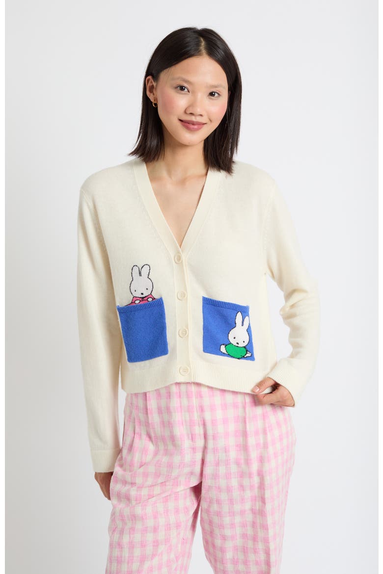 Wool-Cashmere Miffy Pocket Play Cardigan, Main, color, Cream