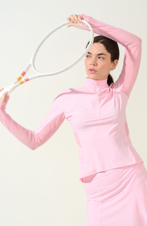 Bobbe Active Grace 1/2-zip Long Sleeve Top In Pink