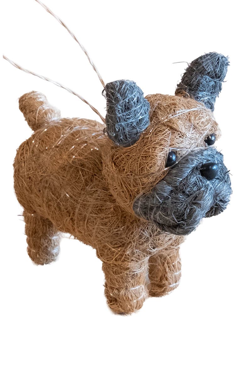 French Bulldog Handwoven Ornament, Main, color, BROWN/ BLACK