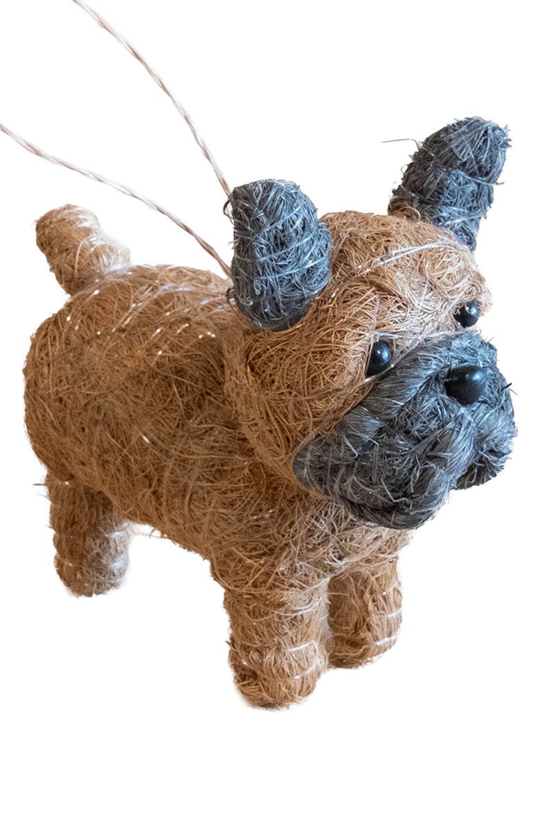 LIKHA French Bulldog Handwoven Ornament, Main, color, Brown/ Black