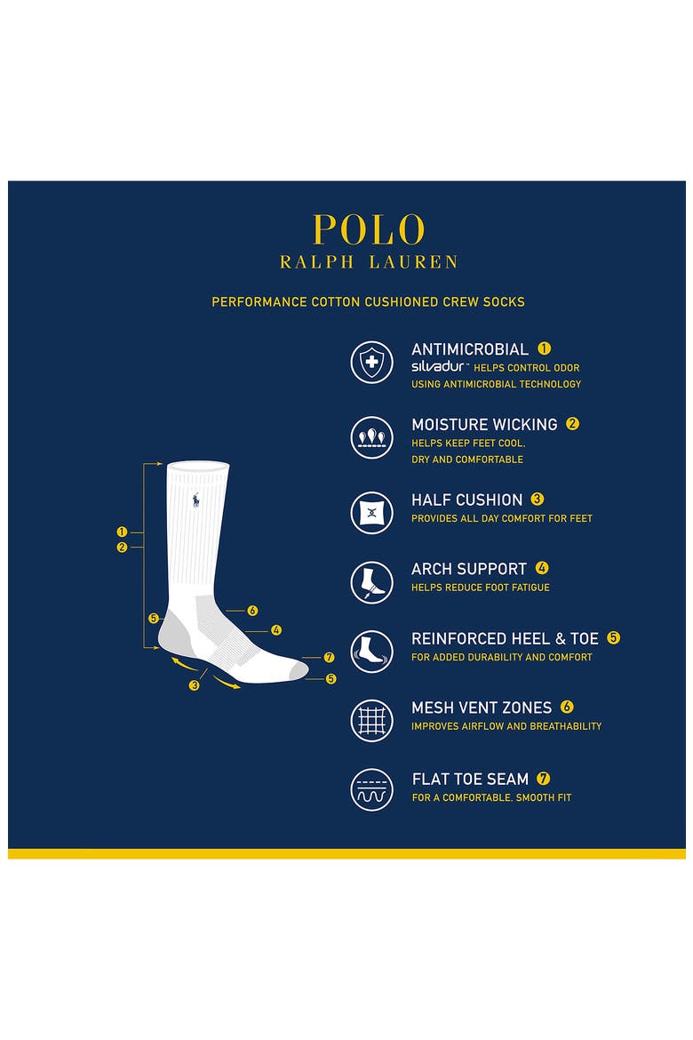 Assorted 6-Pack Crew Socks, Alternate, color, WHITE