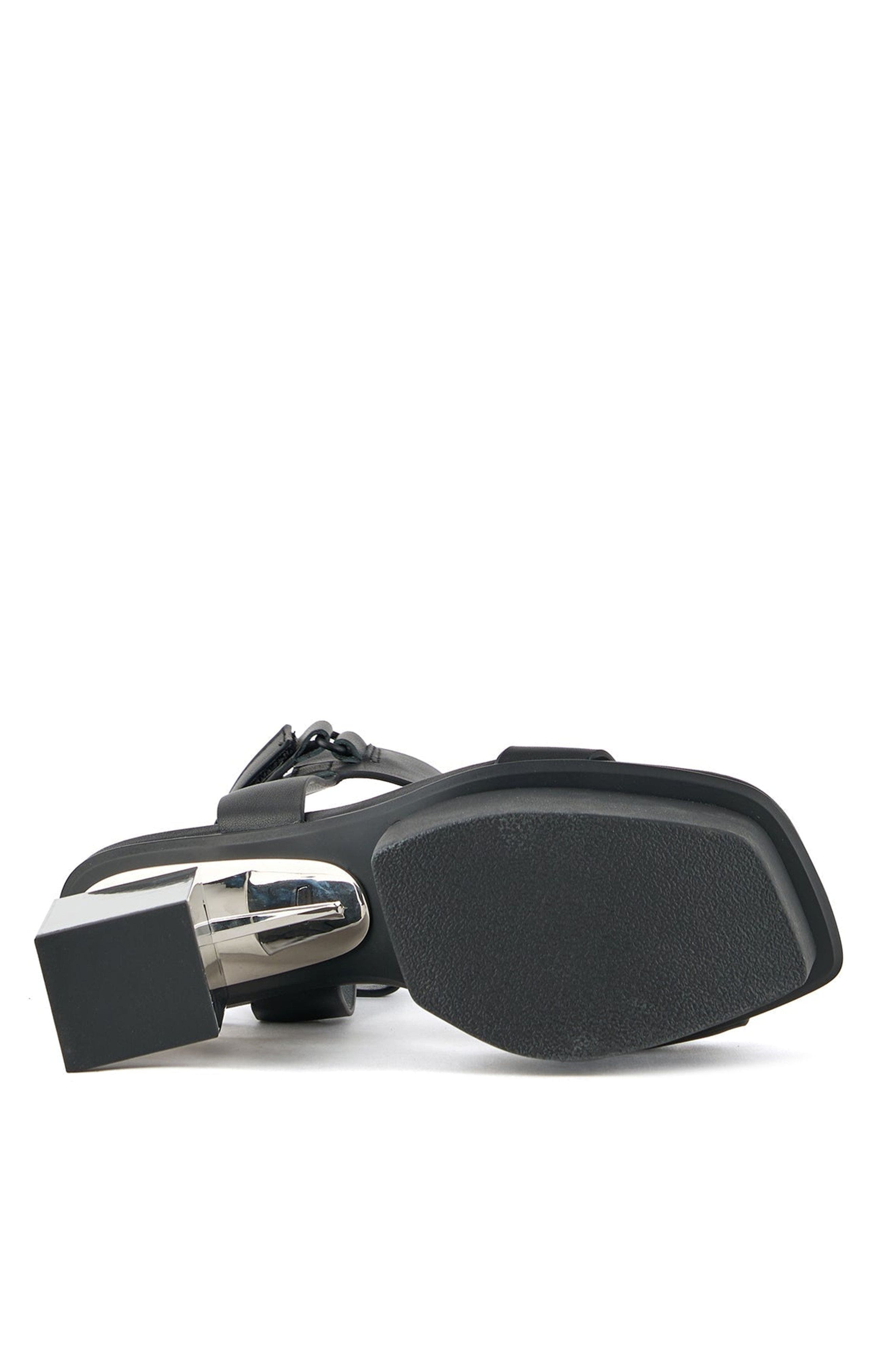 Cubist Sandal, Alternate, color, Black + Silver