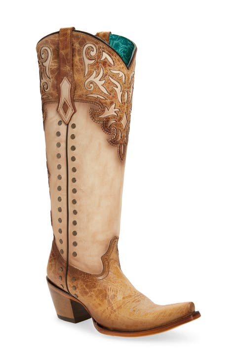 Stud & Overlay Western Boot (Women)