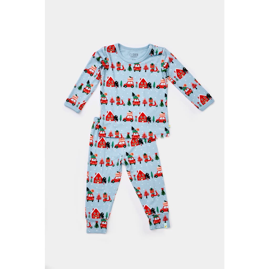 Clover Baby & Kids Long Sleeve Pajama Set In Blue