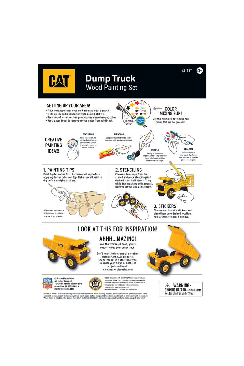 CAT Dump Truck Wood Craft & Paint Kit, Alternate, color, Multicolor